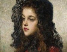 Harlamoff Alexei Little Girl with Veil. ��������, ������� Alexeivich