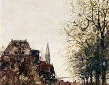 Chattel Fredericus Jacobus A Fisherman In His Boat On A Canal.  ,    Fredericus