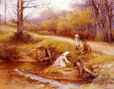 Wilson Charles Edward Gathering Primroses. ������, ������ ������