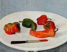 Vallotton Felix Still Life with Red Peppers on a White Lacquered Table. , 