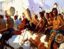 lrs-WyethNC-An Indian War Party. ,  