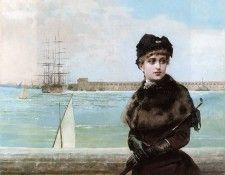 An elegant Woman at St Malo. ,  