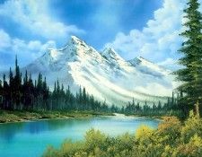 bob ross csg014 mountain waterfall. ����, ���