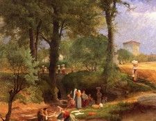 Inness George Washing Day near Perugia aka Italian Washerwomen. , 