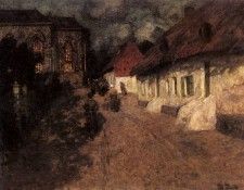 Thaulow Frits Midnight Mass. Thaulow 
