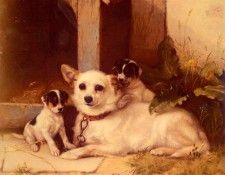 Hunt Walter Mother And Puppies. , 