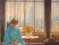 hassam the breakfast room, winter morning 1911. , 