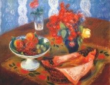 glackens still life with roses and fruit c1924. Glackens, Уильям