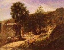 Daubigny Charles Francois Entree De Village.  -