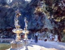 Sargent John Singer Florence Fountain Boboli Garden. ,  