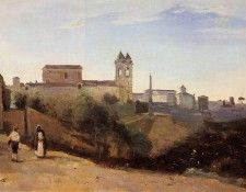 Corot Rome Monte Pinco the Trinita dei Monte View from the Garden of the Academie de France. , --