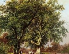 Koekkoek Barend C Beech in front of castle Moyland Sun. Koekkoek, Barend 