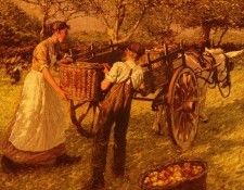 La Thangue Henry Herbert A Sussex Orchard. Thangue   La