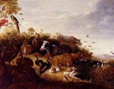 Hondecoeter Gysbert D The Garden Of Eden. Hondecoeter,  