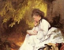Raupp Karl An Elegant Lady Reading Under A Tree. Raupp, ����