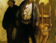 DAUMIER Honore Wandering Saltimbanques. , 