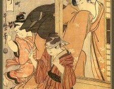 cr KitagawaUtamaro-AWomanWatchesTwoChildrenPlayingindmansBuf. �������, ��������