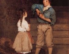 Blaas Eugen von Two Children. Blaas, ������� ��