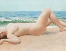 Godward Nu Sur La Plage. ,  