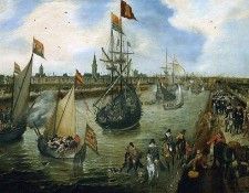 Venne van de Adriaen Harbour of Middelburg Sun . ,   