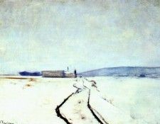 twachtman along the river, winter c1887-8. Twachtmann,  