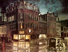 JLM-1930-Charles Burchfield-Rainy Night (Buffalo NY). , 