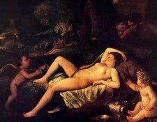 Poussin Nicholas Sleeping Venus and Cupid. , 