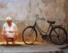 Yu Xiaoyang - Dame, ciboulette a lail et velo, De.  .