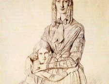 Ingres Madame Frederic Reiset born Augustine Modeste Hortense Reiset and her daughter Therese Hor. ,   