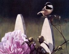 Terry Isaac - Chickadee and Peonies, De. , 