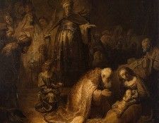 Rembrandt Adoration of the magi, 1632, 45x39 cm, Eremitaget.    