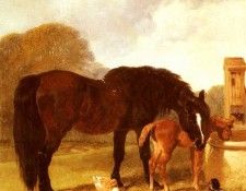 Herring Snr John Frederick Horse And foal Watering At A Trough. ������, ���� ��������