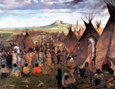 JLM-1874-Jules Tavernier-Sioux Encampment 1024x1000. , 