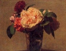 Fantin Latour Henri Flowers in a Vase. -, ---