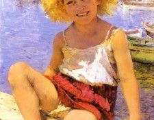 Robiquet Marie Lucas Girl By The Harbour. Robiquet,  