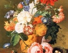 Jan Van Huysum - Fleurs dans un vase en terre cuite, De. Huysum,  