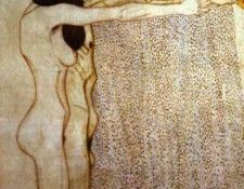 1902 Beethovenfries Die Sehnsucht hach dem Gluck, Kniedes Ehapaar aus den Laiden der schwachen Menschhei. , 