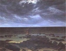 1820 Meereskuste bei Mondschein. ,  