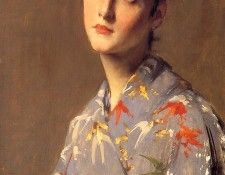Chase William Merritt Girl in a Japanese Kimono. ,  