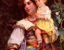 Detti Cesare Auguste Gypsy Woman And Child. Detti -