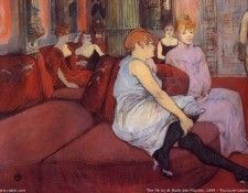 1894 - Henri Toulouse Lautrec - The parlor at rude des Moulines . -,  
