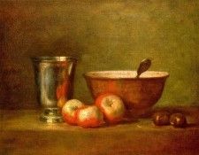 CHARDIN - THE SILVER GOBLET, OIL ON CANVAS. , - 