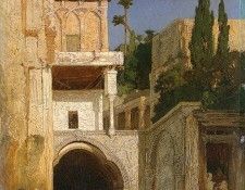 Descamps Before a Mosque (Cairo) c1868. Decamps, , 