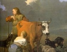 Woman Milking a Red Cow WGA. , 