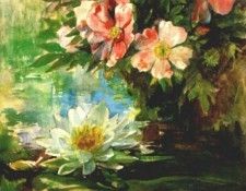 la farge wild roses and water lily 1882-5. ����, La