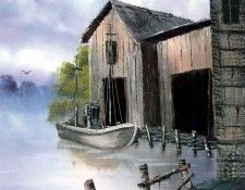 bob ross csg037 dock scene. , 