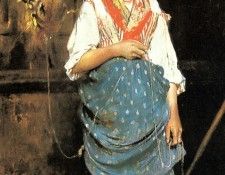 Esposito Gaetano A Peasant Girl With A Horse. ��������, �������