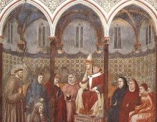 Giotto   Legend of St Francis   [17]   St Francis Preaching before Honorius III. ������ �� �������