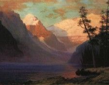 Bierstadt Albert Evening Glow Lake Louise. , 