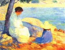 gutmann woman and child by the sea (mallorca). 